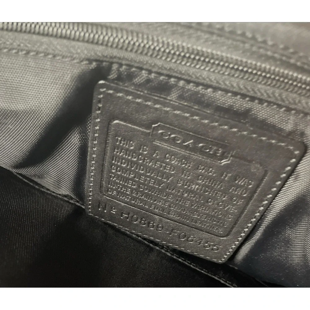 Vintage COACH F06455 Thompson Black Leather Briefcase Laptop Messenger Bag